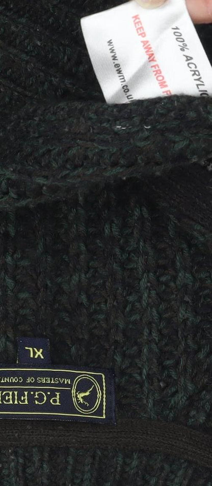 P.G. Field Men's XL Green Henley Jumper