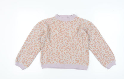 Marks and Spencer Girls Pink Animal Print Pullover, Size 11-12 Years