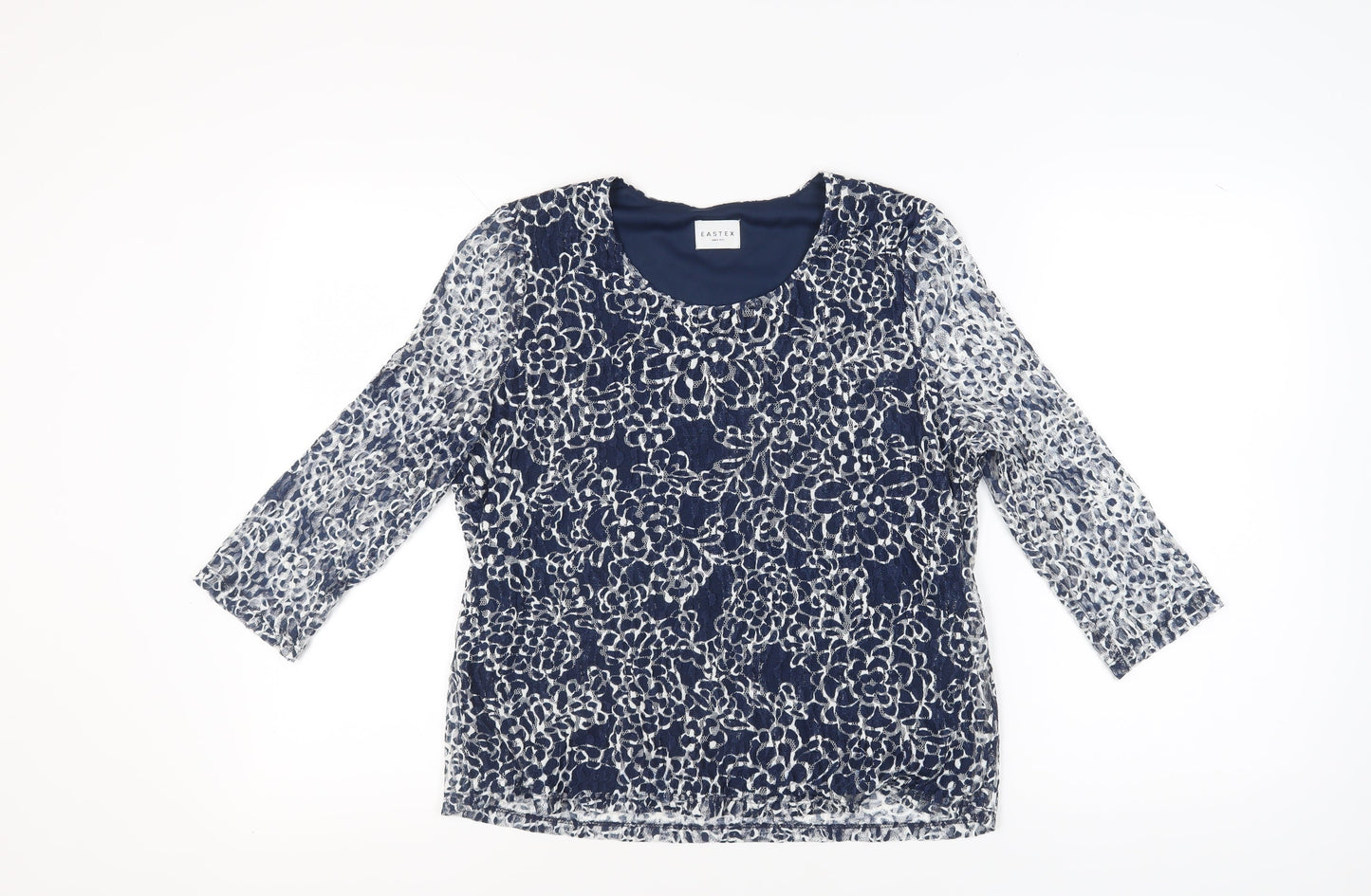Womens UK Size 14 Eastex Blue Basic Blouse