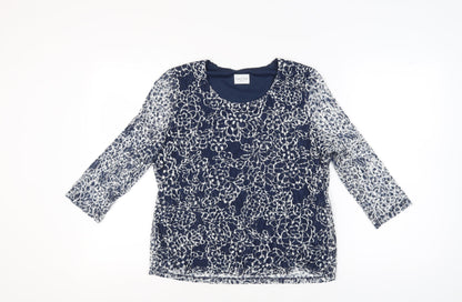 Womens UK Size 14 Eastex Blue Basic Blouse