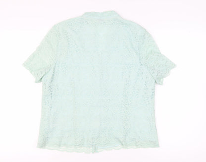 Eastex Women's Green Lace Button-Up Shirt Size 16