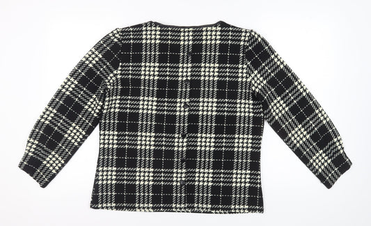Alexara Women's Black Check Blouse Size 16 Long Sleeve