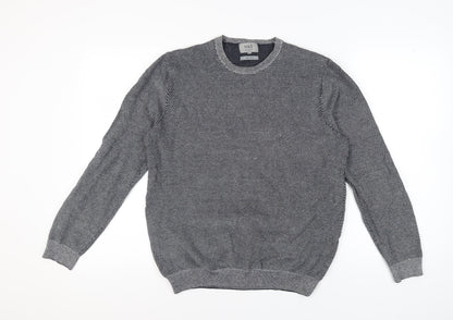 Marks and Spencer Men's Blue Cotton Pullover Jumper L