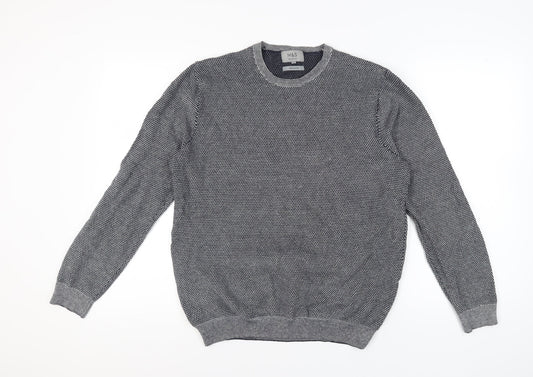 Marks and Spencer Men's Blue Cotton Pullover Jumper L