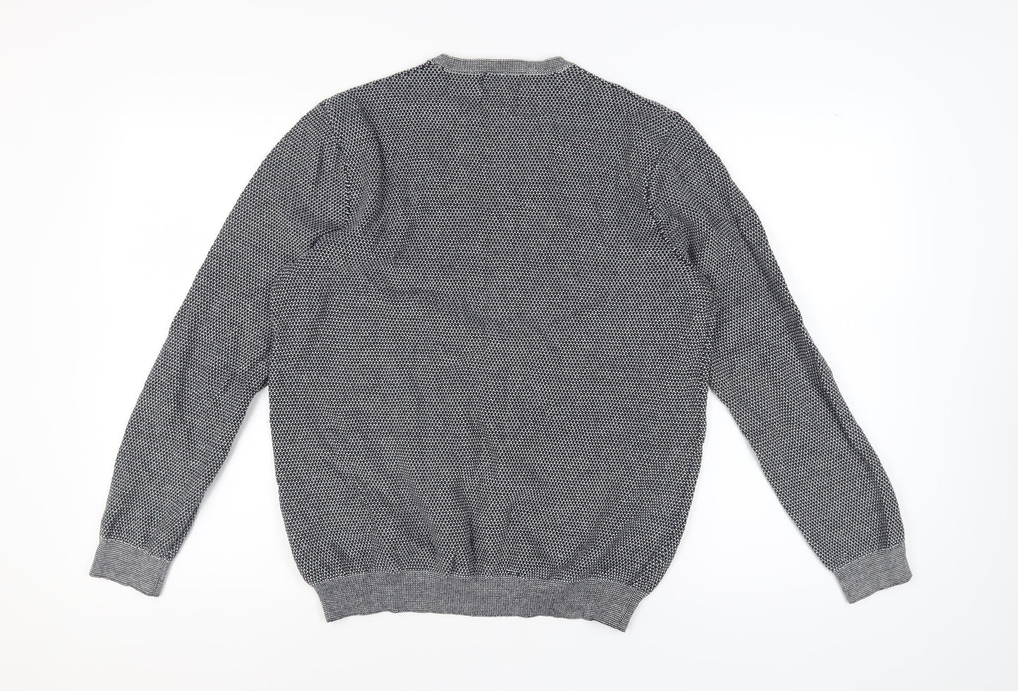 Marks and Spencer Men's Blue Cotton Pullover Jumper L