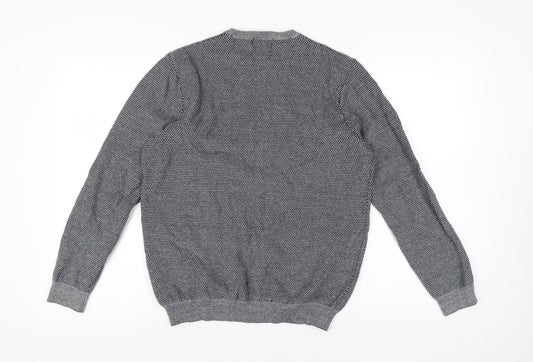 Marks and Spencer Men's Blue Cotton Pullover Jumper L