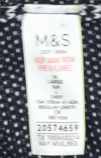 Marks and Spencer Men's Blue Cotton Pullover Jumper L