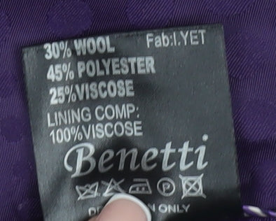 Mens UK Size 40 Benetti Regular Grey Suit Jacket