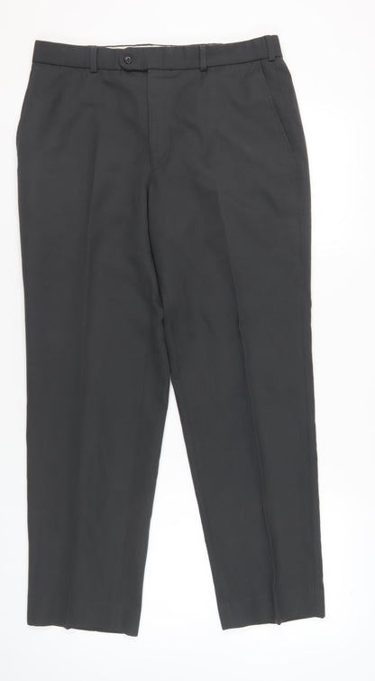Greenwoods Men's Black Classic Fit Trousers