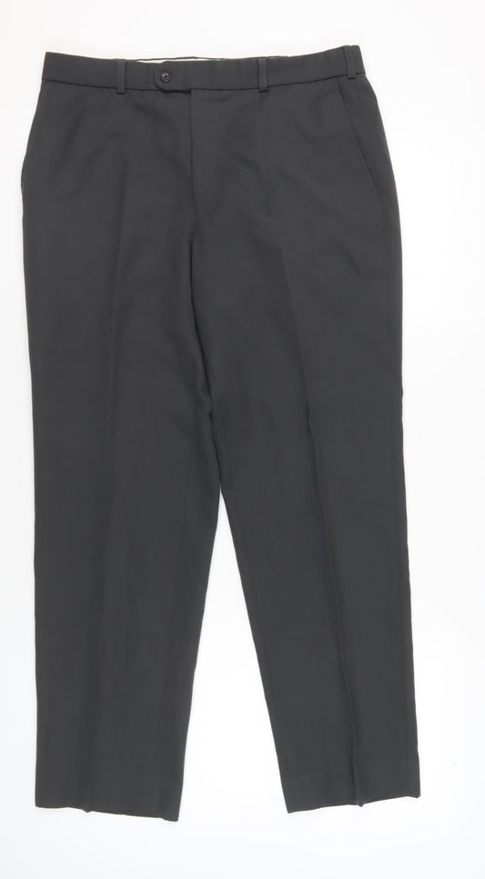 Greenwoods Men's Black Classic Fit Trousers