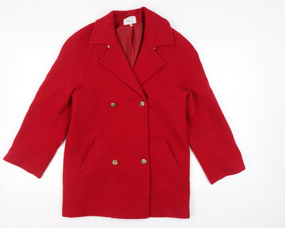 Merchant Classic Women's Red Wool Pea Coat Size 10