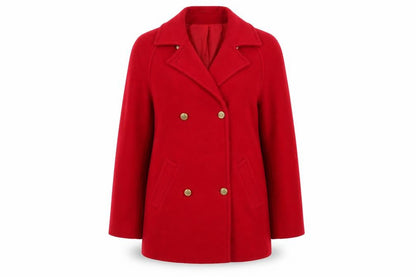 Merchant Classic Women's Red Wool Pea Coat Size 10