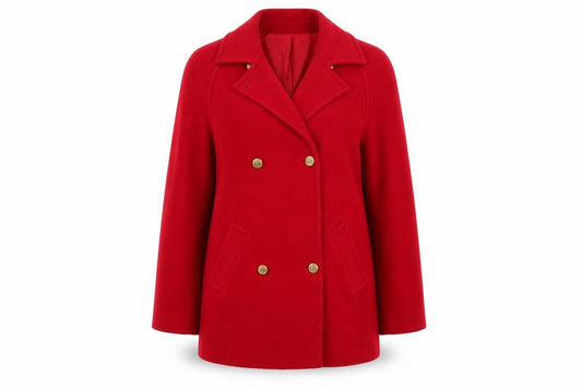 Merchant Classic Women's Red Wool Pea Coat Size 10