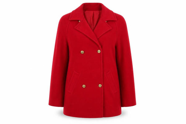 Merchant Classic Women's Red Wool Pea Coat Size 10