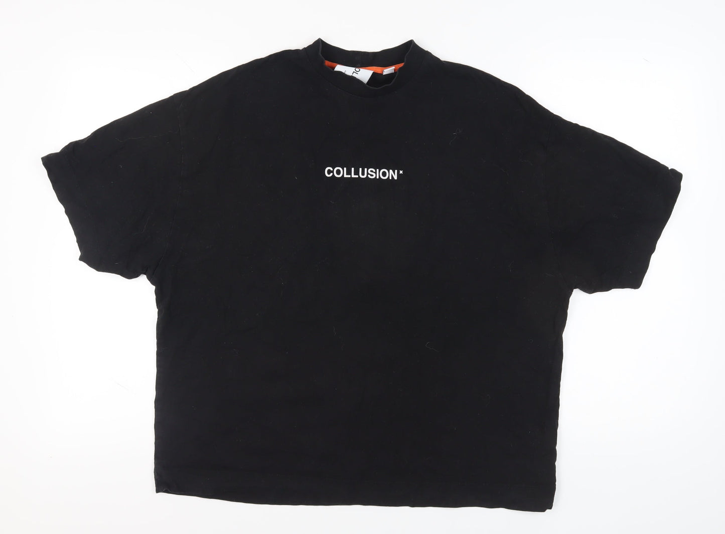 Unisex Adults UK Size S COLLUSION Black  T-Shirt