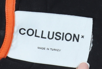 Unisex Adults UK Size S COLLUSION Black  T-Shirt