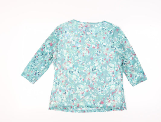 Honor Millburn Women's Floral Blouse 3/4 Sleeve Size 12