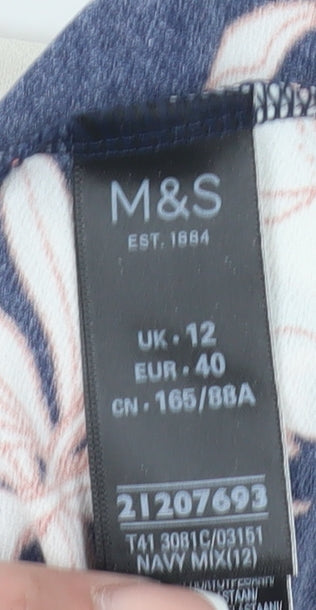 Womens UK Size 12 Marks and Spencer Multicoloured Tunic T-Shirt