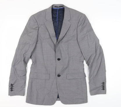 Mens UK Size 34 Topman Regular Grey Suit Jacket