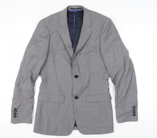 Mens UK Size 34 Topman Regular Grey Suit Jacket