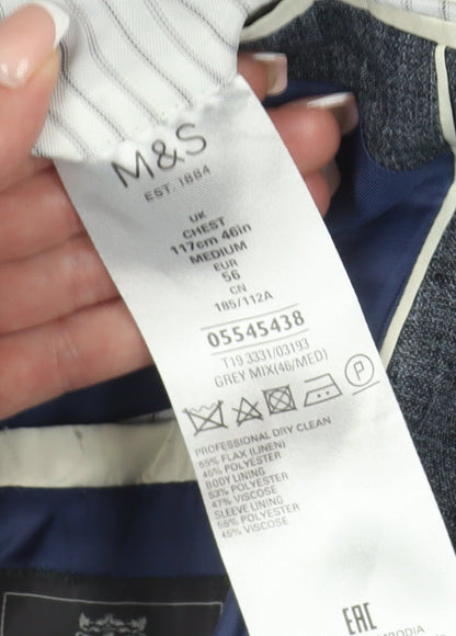 Mens UK Size 46 Marks and Spencer Regular Grey Suit Jacket