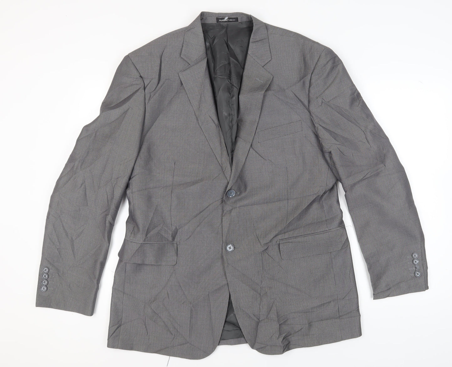 Marino Vicci Men's Grey Blazer, Size 46R, Formal Jacket