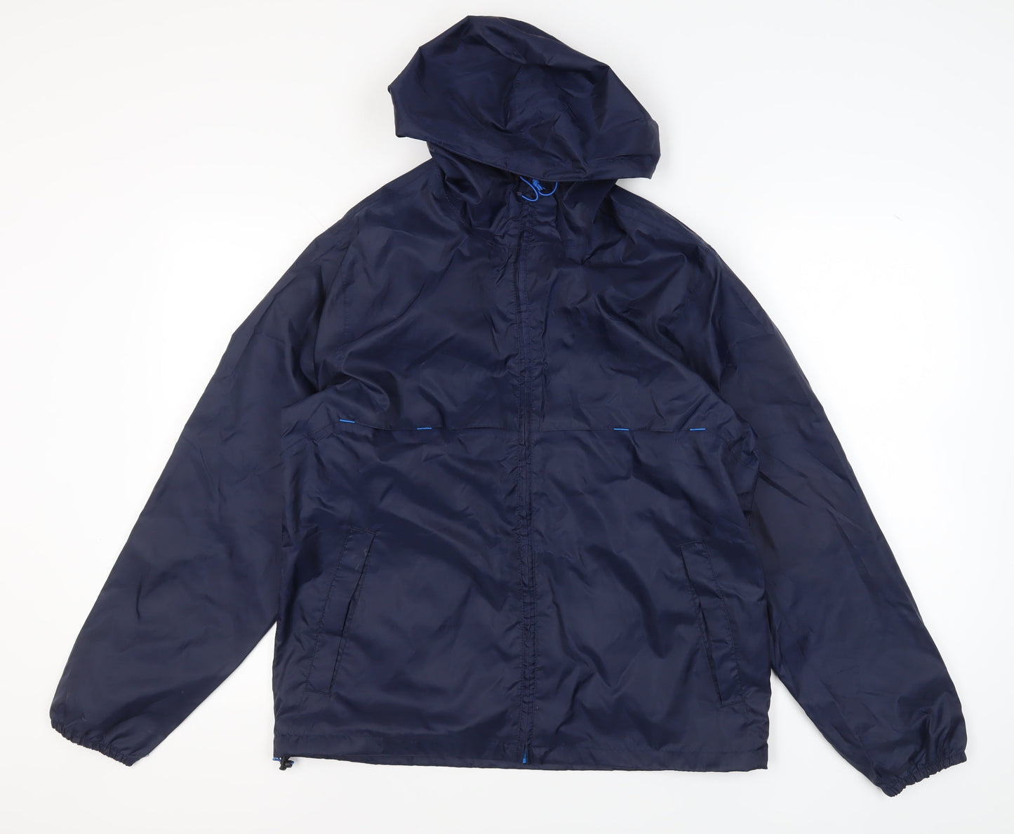Mens UK Size L DECATHLON Blue Windbreaker Coat