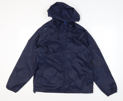 Mens UK Size L DECATHLON Blue Windbreaker Coat