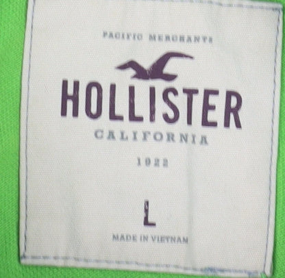 Hollister Men's Green Polo Shirt - L - Perfect for Spring