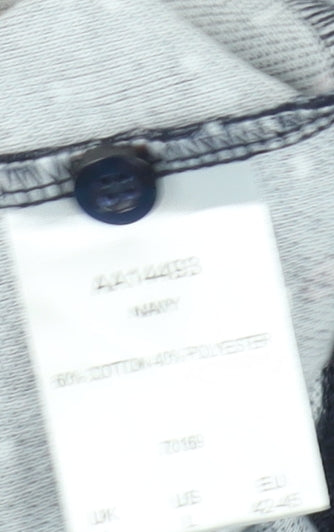 Cotton Traders Men's Blue Polka Dot Polo Shirt - Size L