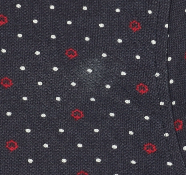 Cotton Traders Men's Blue Polka Dot Polo Shirt - Size L