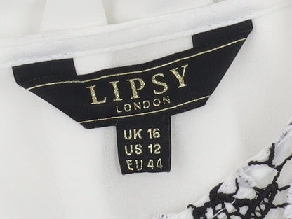 Womens UK Size 16 Lipsy White  Blouse