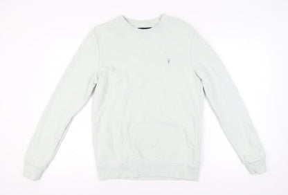 Unisex Adults UK Size S AllSaints White Pullover Sweatshirt