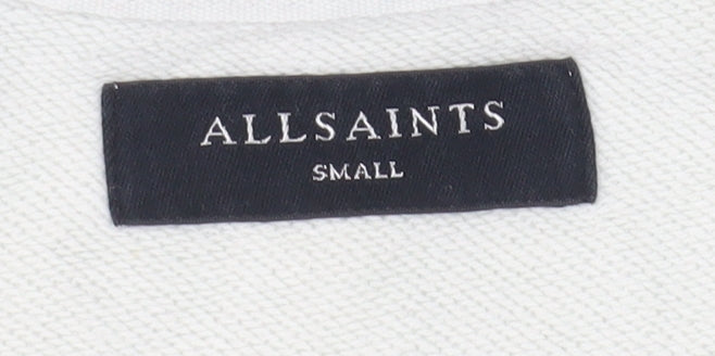 Unisex Adults UK Size S AllSaints White Pullover Sweatshirt