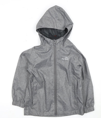 Peter Storm Boys' Grey Rain Coat 5-6 Years Waterproof Hooded