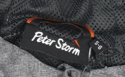 Peter Storm Boys' Grey Rain Coat 5-6 Years Waterproof Hooded