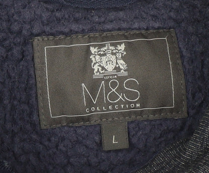 Mens UK Size L Marks and Spencer Blue Basic Jacket