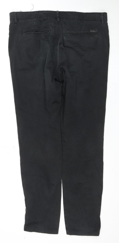 JACK & JONES Men's Black Chino Trousers Size 34