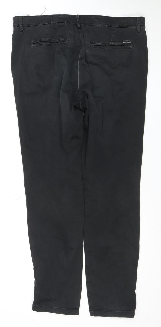 JACK & JONES Men's Black Chino Trousers Size 34
