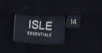 Womens UK Size 14 ISLE ESSENTIALS Regular Fit Workwear Formal Black Trousers