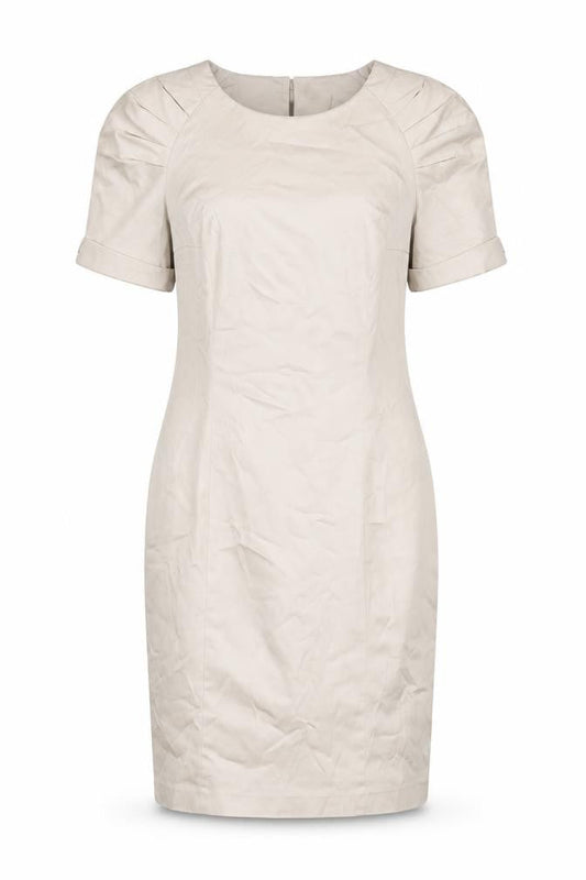 Front view of French Connection Women's Beige Sheath Dress, size 12