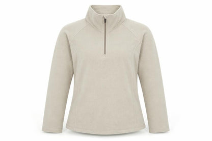 Lands' End Women's Beige Fleece Pullover Sweatshirt L