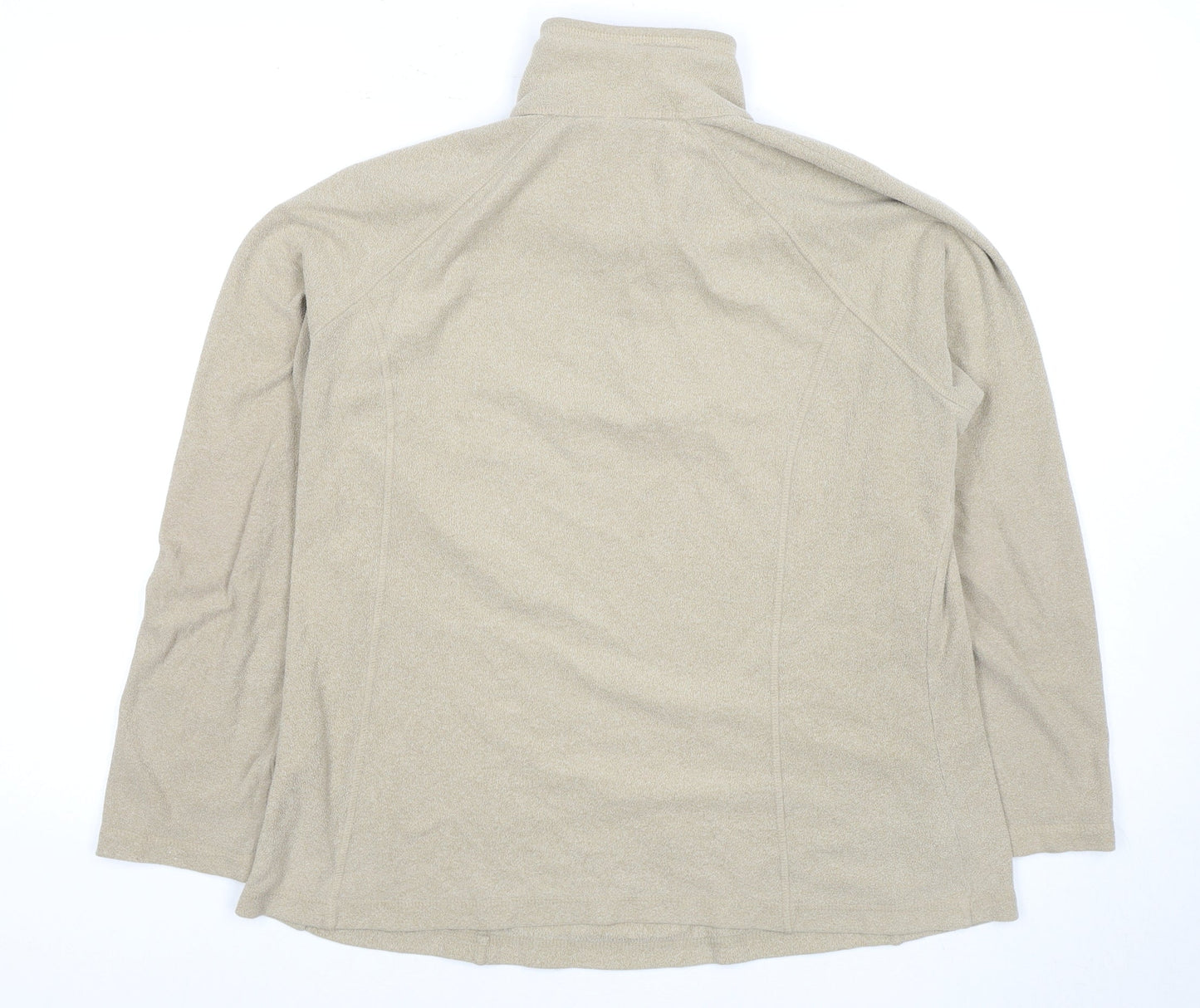Lands' End Women's Beige Fleece Pullover Sweatshirt L