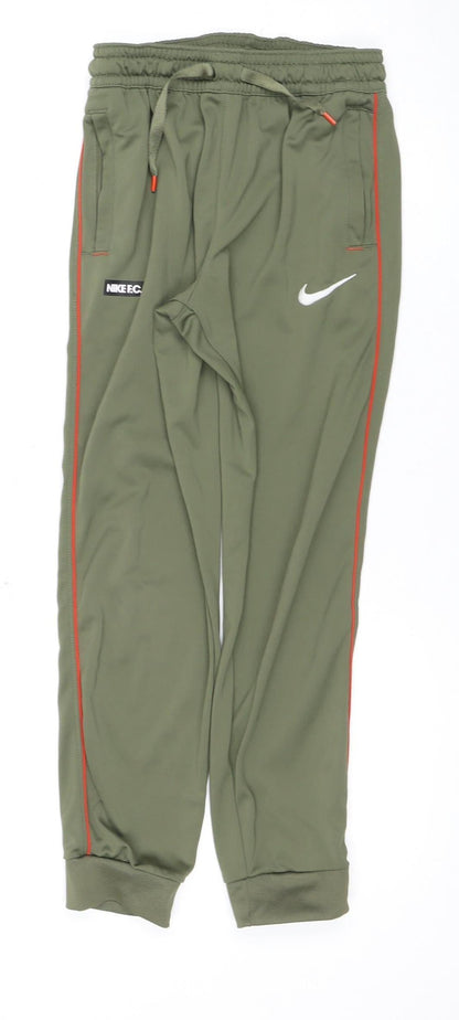 Nike Boys Green Track Pants M Athletic Fit
