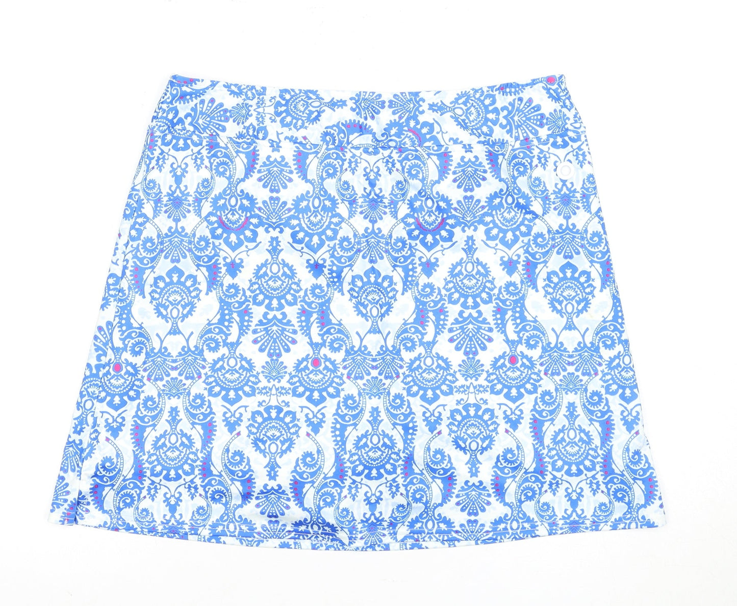 Oyamiki Women's Blue Geometric Short Skirt, L