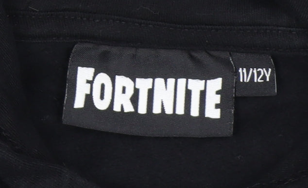 Fortnite Boys Black Hoodie 11 Years Pullover Hooded Top