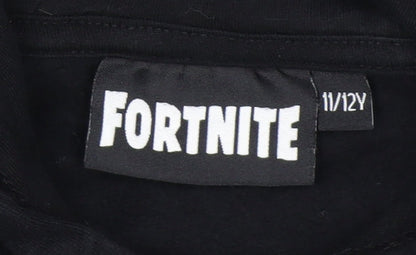 Fortnite Boys Black Hoodie 11 Years Pullover Hooded Top