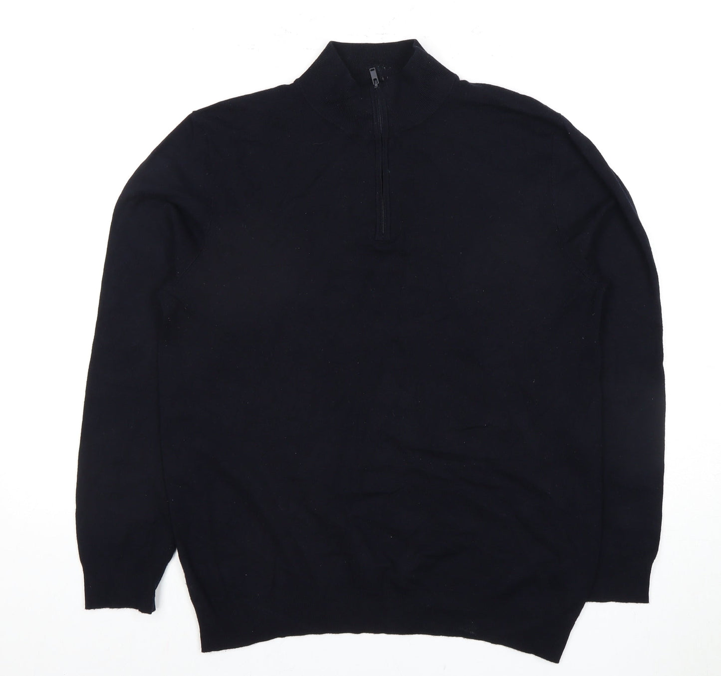 11 Degrees Men's Black Slim Fit Full Zip Jumper S