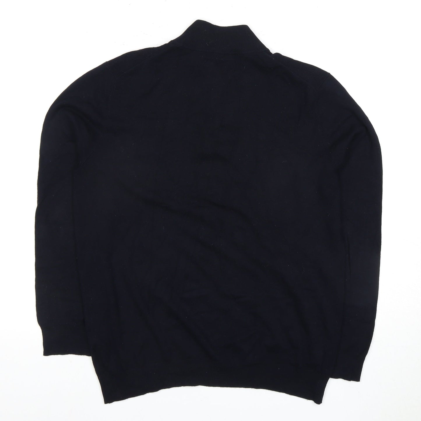 11 Degrees Men's Black Slim Fit Full Zip Jumper S