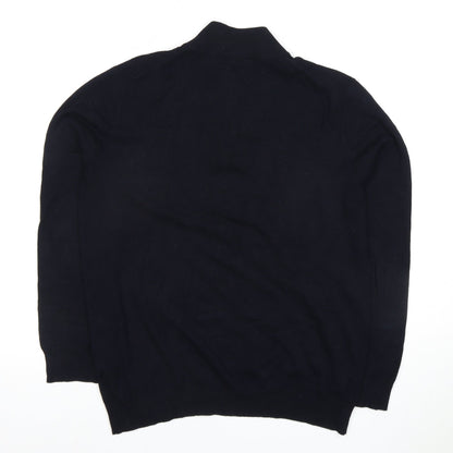 11 Degrees Men's Black Slim Fit Full Zip Jumper S